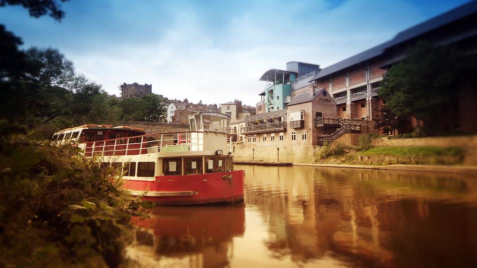 Prince Bishop River Cruiser and Browns Rowing Boats. This is Durham.