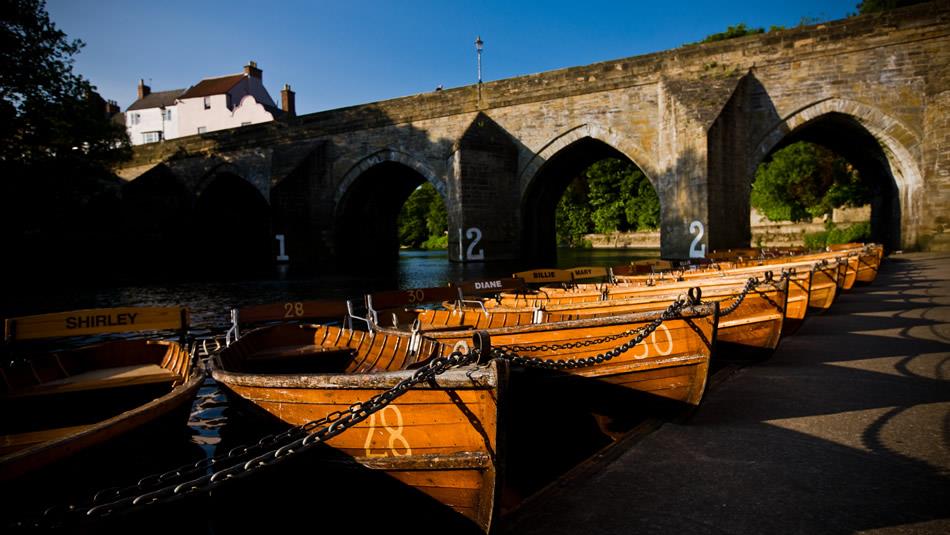 Prince Bishop River Cruiser and Browns Rowing Boats. This is Durham.